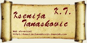 Ksenija Tanasković vizit kartica